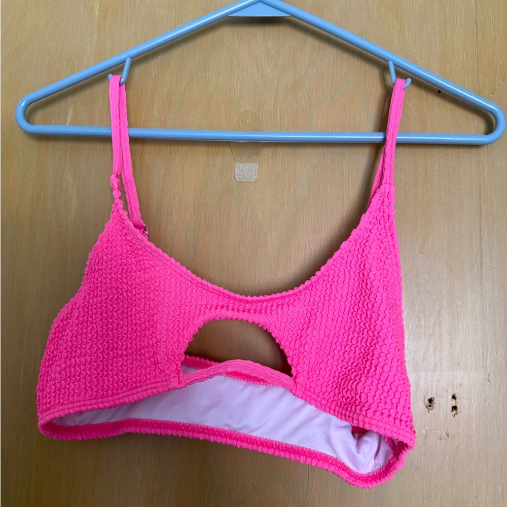 SHEIN Pink Bikini Swimwear Textured